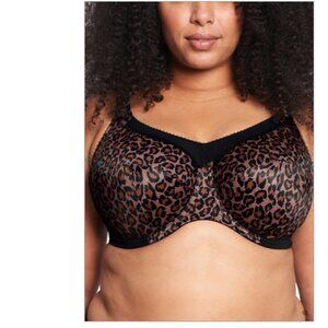 Goddess Kayla Sexy Animal Print Full Coverage Black Lingerie Bra Size36K